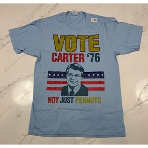 Port & Company Vote Carter 76 Not Just Peanuts T Shirt Mens Medium Light Blue